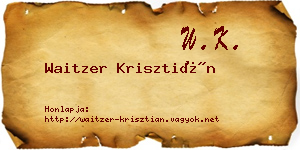 Waitzer Krisztián névjegykártya
